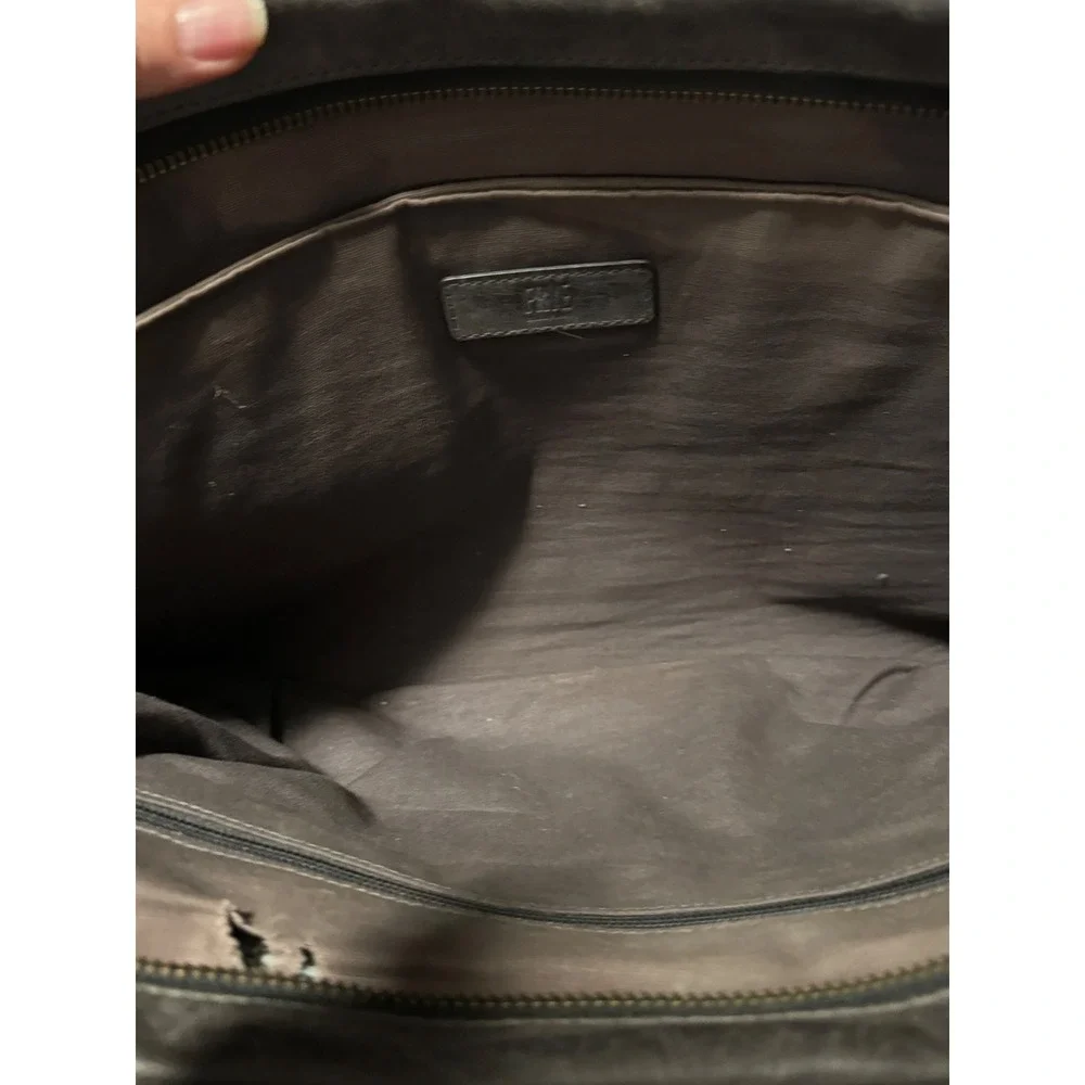 Frye Logan Leather Work Bag Briefcase Slate Grey Distressed Messenger Bag